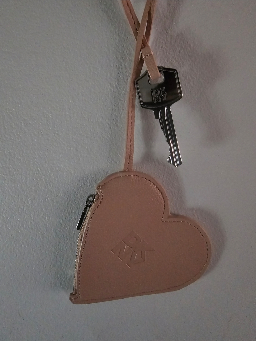 New DKNY Pink Heart With Key Bag Charm